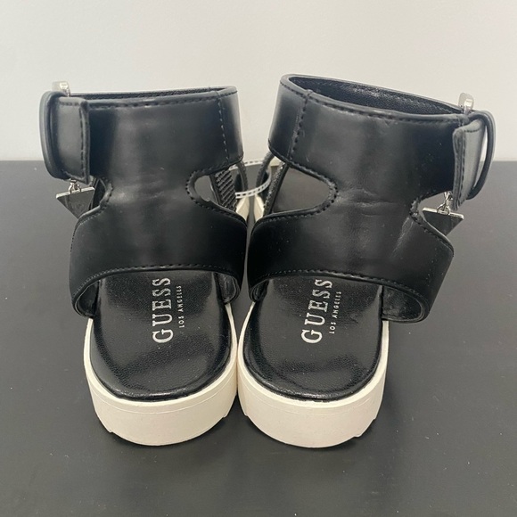Guess Women’s Kinley Sandals Glitter Straps Buckle Black Size 5.5 - Picture 4 of 6
